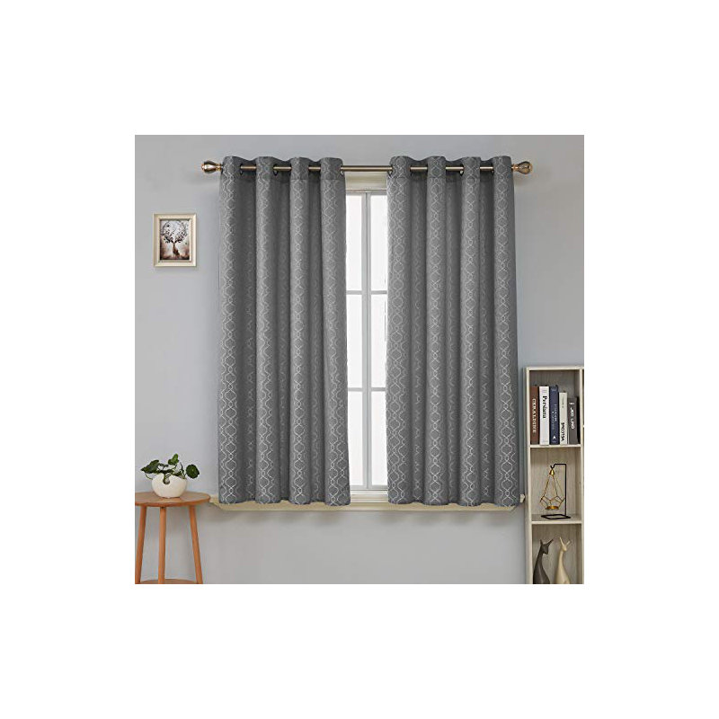 Paire de rideaux occultant Emmagrace, Gris, L 52 po x L 54 po