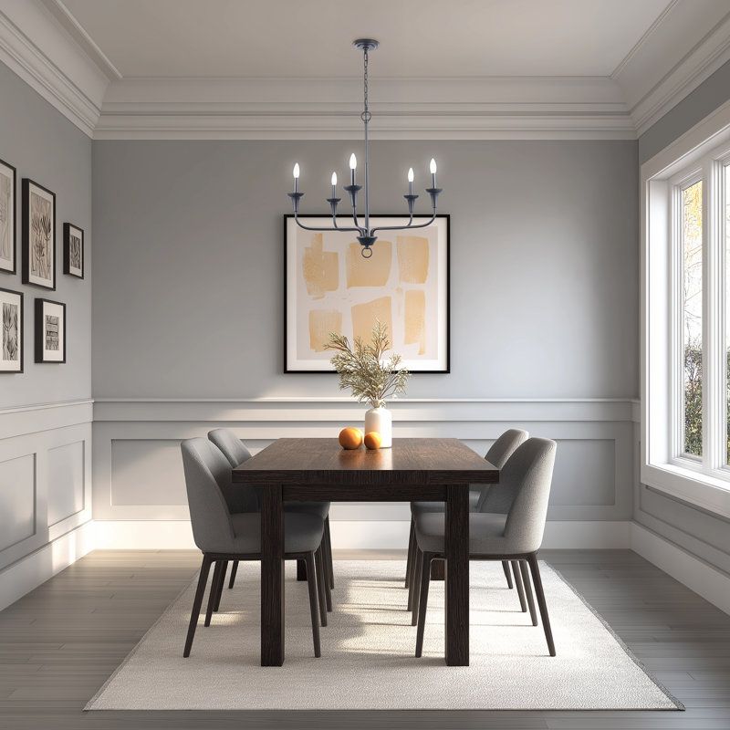 Lustre moderne à 5 lumières Capella, 5 lumières, Noir