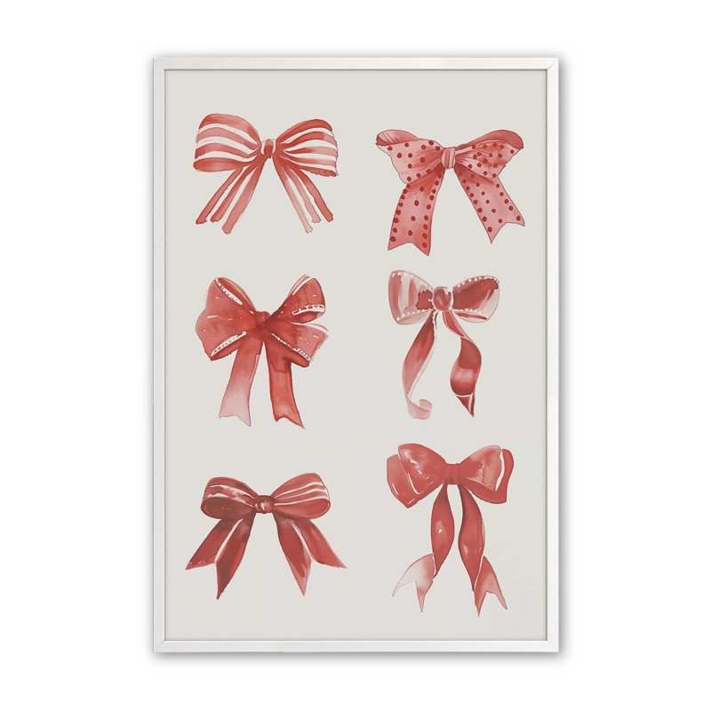 Jolly Ribbons of Joy, reproduction d'art, 16 po x 20 po, Blanc opaque
