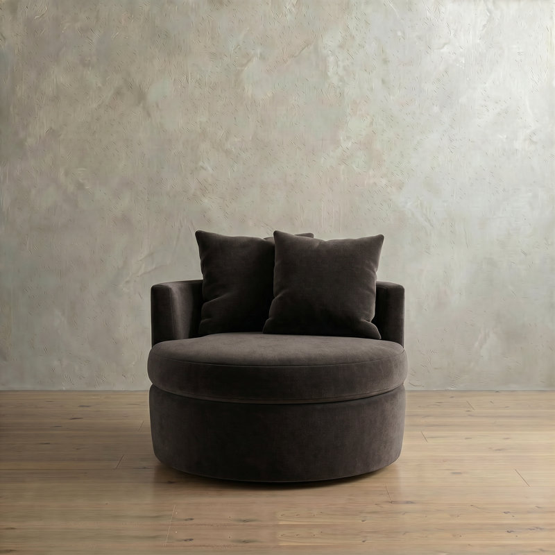 Fauteuil rembourré pivotant Dara Harlow, Espresso Andrew