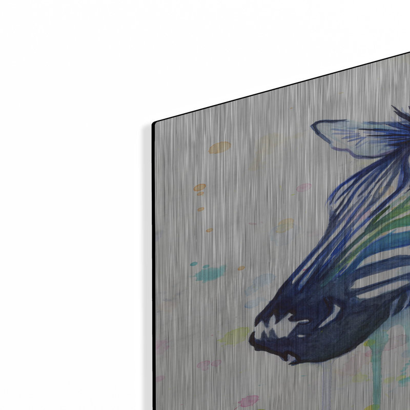 Dakota Fields «Rainbow Zebra» par Olga Shvartsur, art mural en métal, 12 po x 16 po, H 36 po x l 24 po