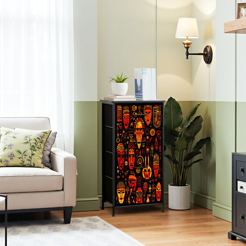 geometric design dresser 6-Drawer Geometric Relief Dresser With Gold Metal Legs, Combining Modern Elegance And Ample Storage For Versatile Use Latitude Run