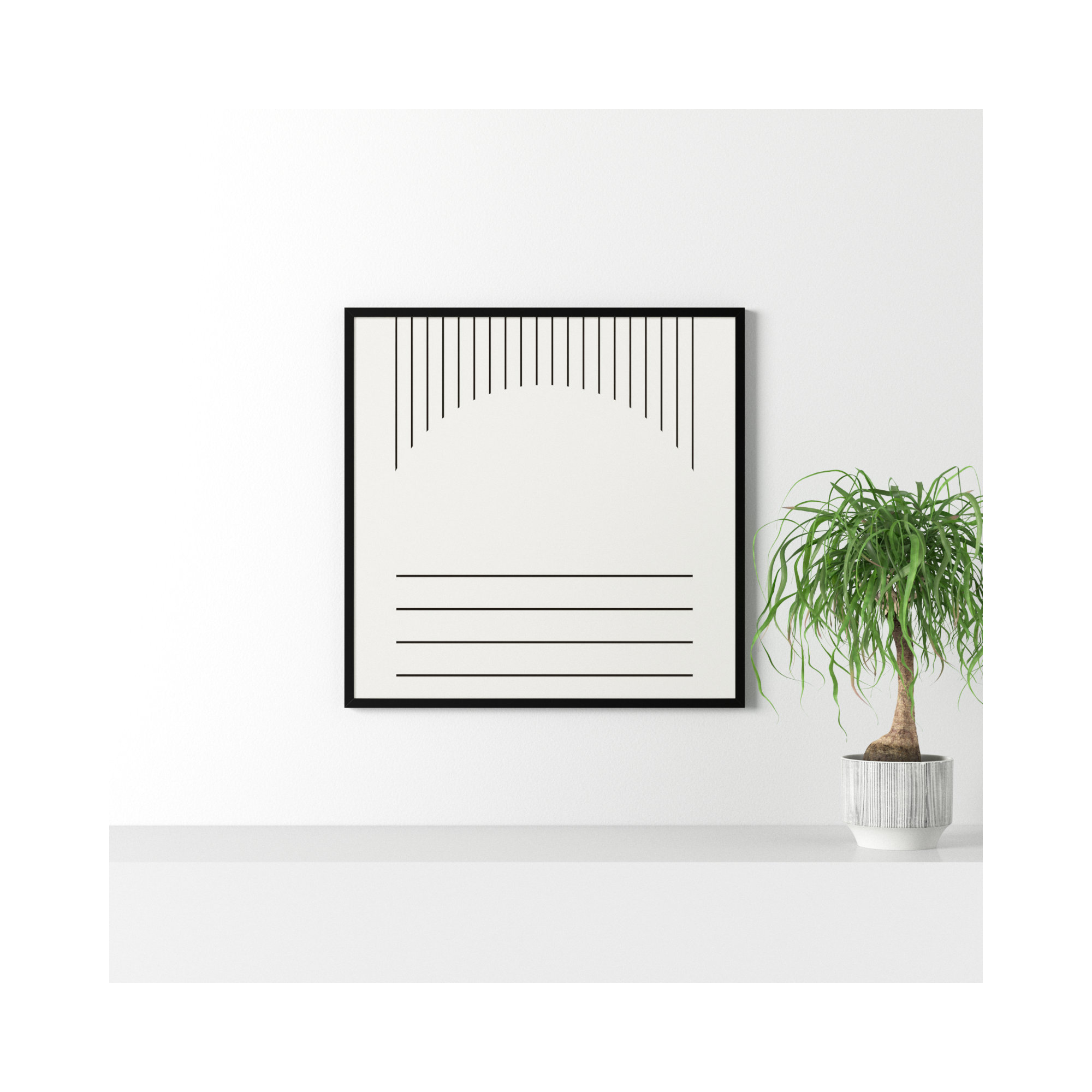 Modern Statement Stripes 2 by The Creative Bunch Studio, Black, 33" H x 33" W x 1" D