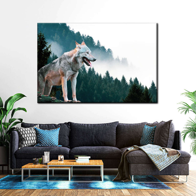 " Mountain Wolf " by Michael A, 16" H x 24" W x 1.25" D