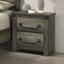 Ensemble de chambre à coucher 3 pièces Rustic Gray: grand lit avec 2 tables de chevet et tête de lit au design unique - décorations en métal
