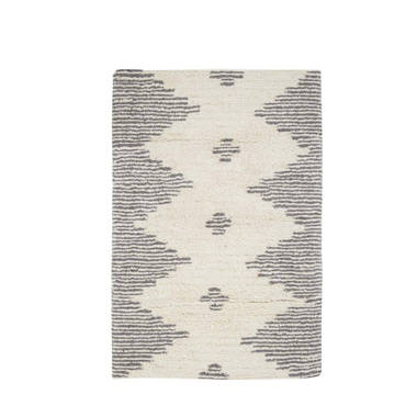 Buy Arbor Stripe Tassel Cotton Tufted Rug Grey & Ivory