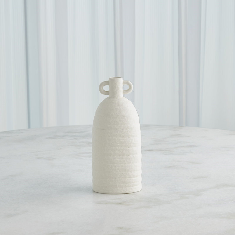 Sahara Handmade Ceramic Table Vase, 12" H x 5.25" W x 4" D