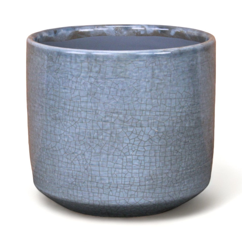 Pot à fleurs en céramique Sia, Gris, H 5,75 po x l 6,75 po x P 6,75 po