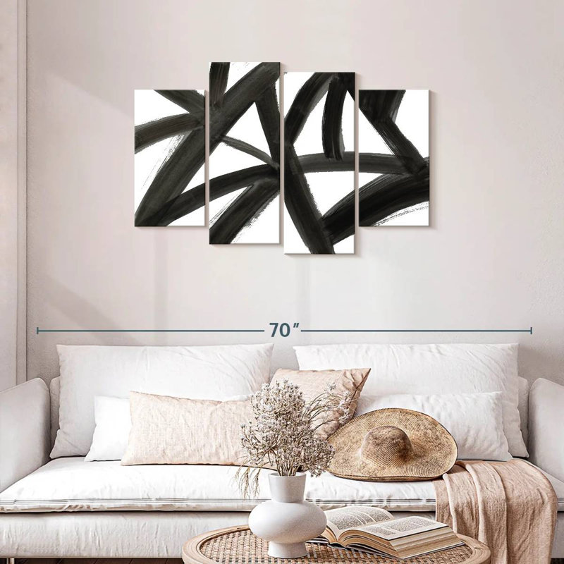 Avery Black Roads Abstract, 27" H x 43" W