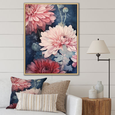 «Pink White Natures Chrysanthemums Melody I» sur toile