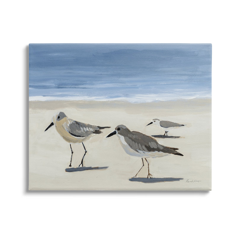 «Stupell Industries Sandpipers on Shore», peinture sur toile par Pamela Munger, H 16 po x l 20 po x P 1,5 po
