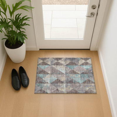 Premium Machine Washable Varroville AMF1721 Geometric Rug