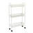 3-Shelf Rolling Bathroom Organization Cart with 2 Hooks