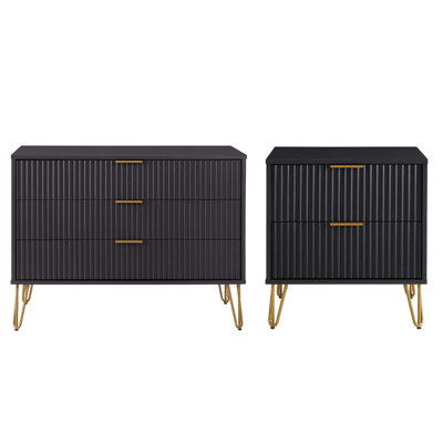 Dumbo 2-Piece Bedroom Set with Dresser and Nightstand by Manhattan Comfort