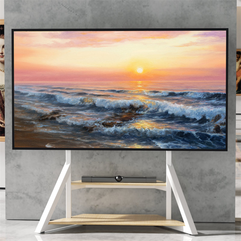 Camela TV Stand for TVs up to 100", White/Oak