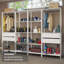  Étagère de rangement pour garage avec 4 tiroirs, tablettes ouvertes et espaces suspendus-582315396