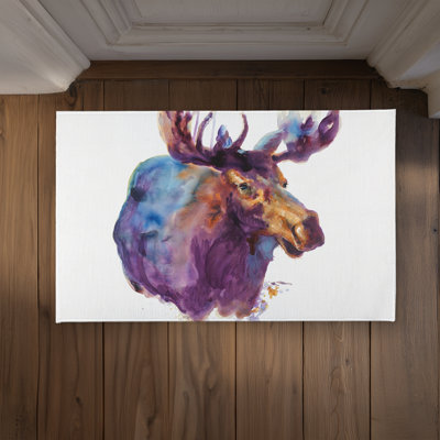 Abstract Moose - Contemporary Deer Door Mat for Home Decor