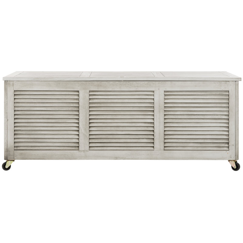 Boîte de rangement en bois massif avec roulettes 50 gallons Eucalyptus, Gris