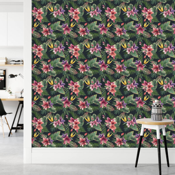 Bayou Breeze Duponta Peel & Stick Floral Tile | Wayfair