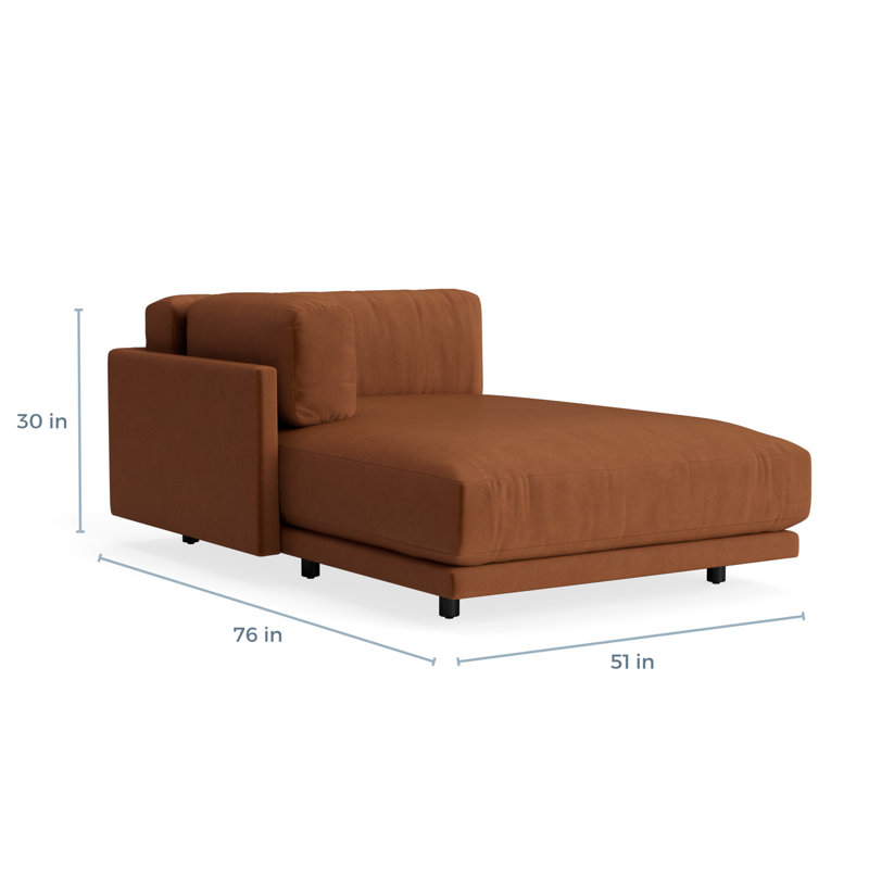 MTO - Sunday Chaise, Right, Copper Velvet
