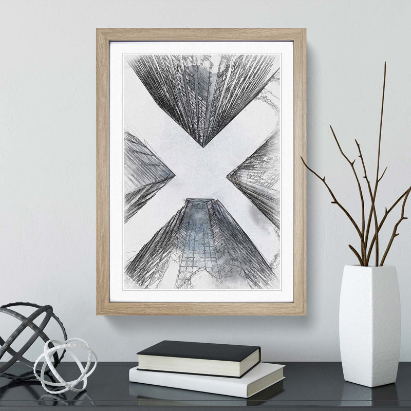 Sketching the Architecture Vol.37 - Picture Frame Drawing Print, Oak Framed, 65cm H x 48cm W x 2cm D