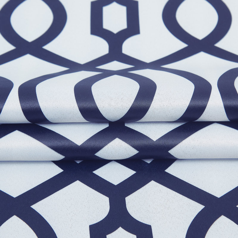Andoni Blackout Thermal Grommet Curtain Panels, White/Navy