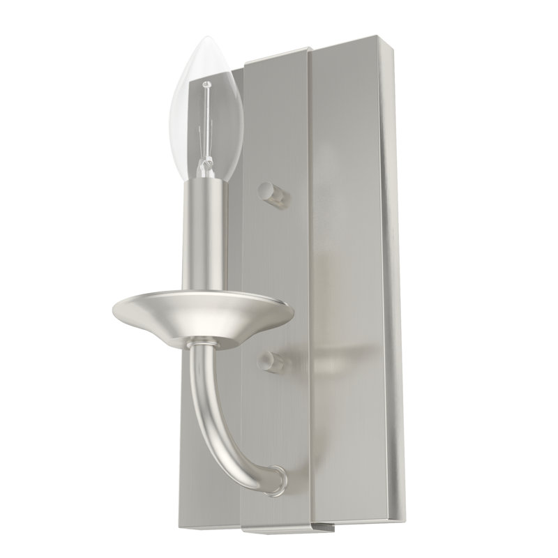 Perch Point Aluminum Candle Wall Light, Brushed Nickel