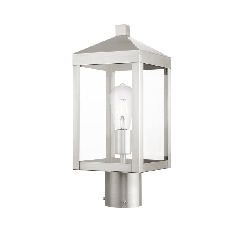 Tête de lanterne câblée à 1 lumière de 15,25 po Inniss, Nickel brossé