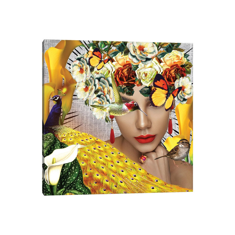 «Jasmine in Bloom» par Yvonne Coleman Burney - impression d'art graphique, H 26 po x l 26 po x P 1,5 po, Toile tendue