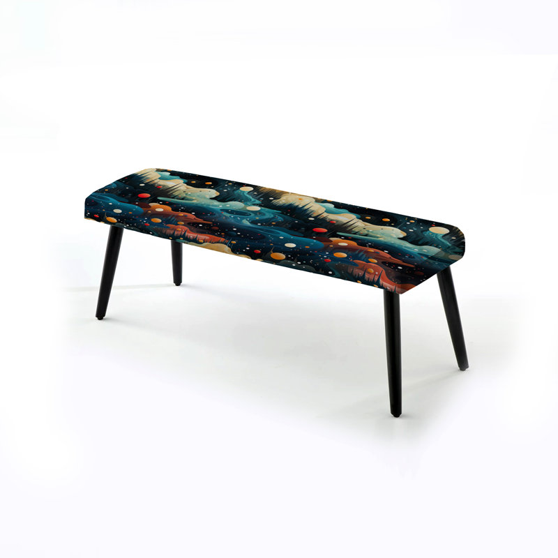 Cosmic Harmony - Banc rembourré abstrait noir