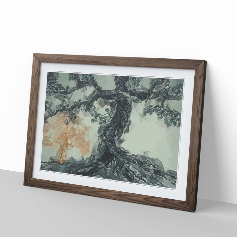 Twister Trees in Abstract - Picture Frame Graphic Art Print, Walnut Framed, 62cm H x 87cm W x 2cm D