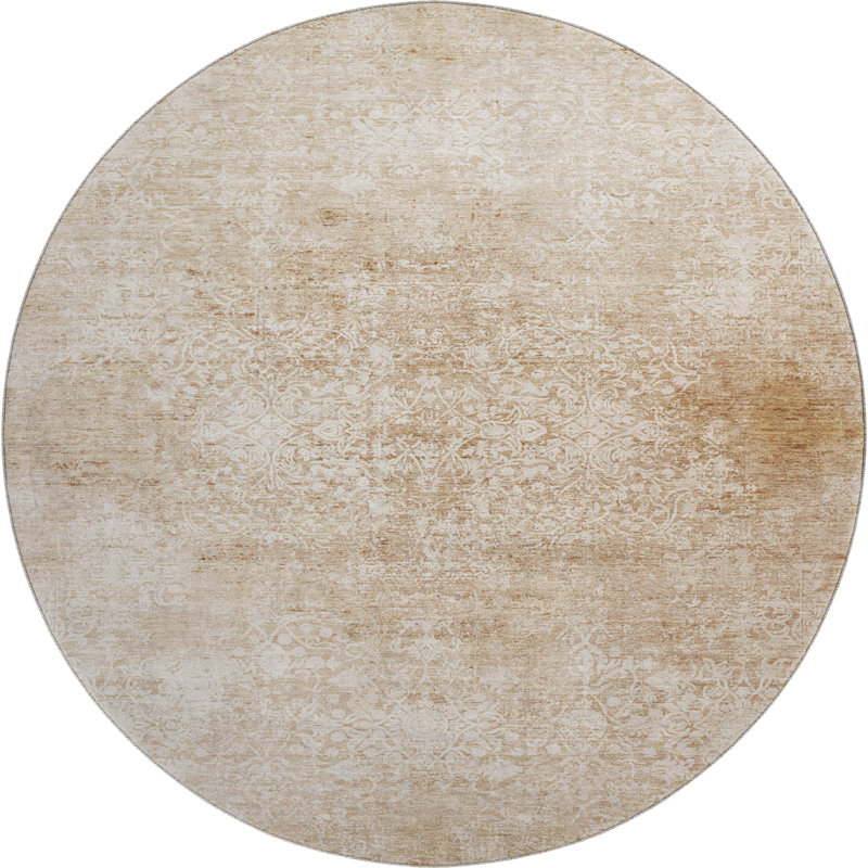Premium Machine Washable Verlin AMF1763 Global Rug, Round 8'
