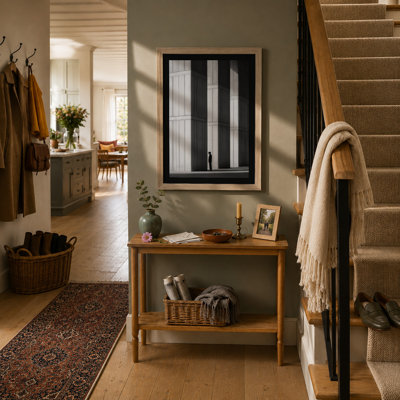 Figure Between Columns Industrial - Framed Print