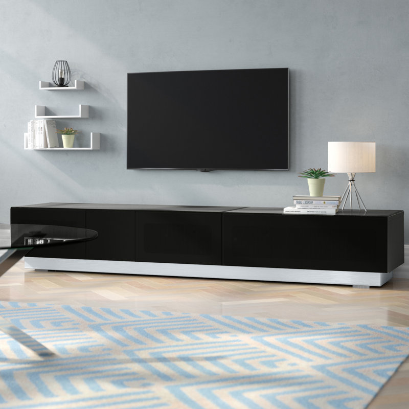 Abarne Unfinished TV Stand for TVs up to 88", Black