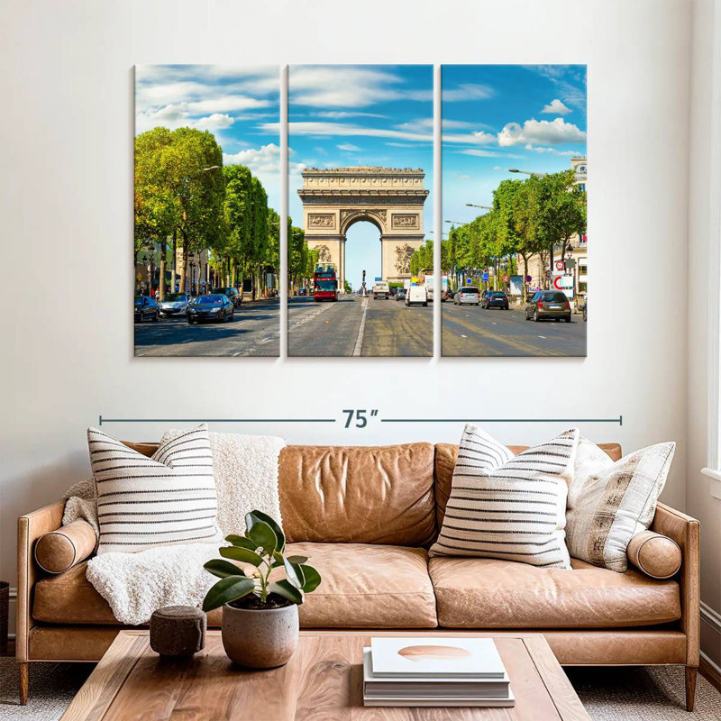 Syd Arc de Triomphe, rue animée, H 42 po x l 65 po