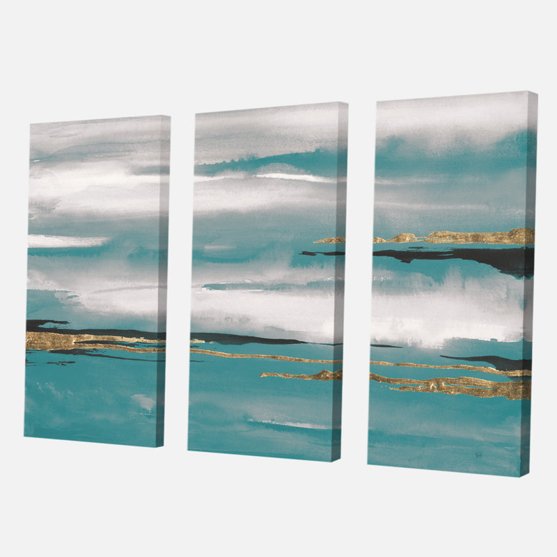 « glam bleu aquarelle ii », reproduction d’image multi-pièces sur toile, H 28 po x l 36 po x P 1 po