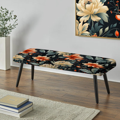 Banc rembourré floral Bloom Spectrum Damask Fusion