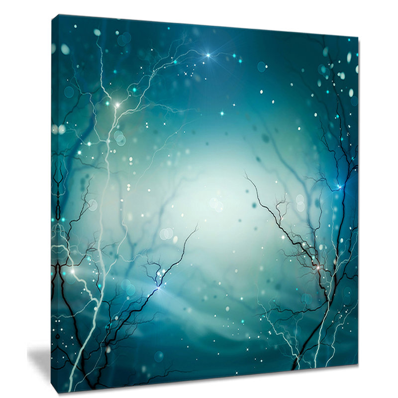 « blue winter imaginaire forest », impression, H 20 po x l 12 po x P 1po, Toile tendue avec châssis