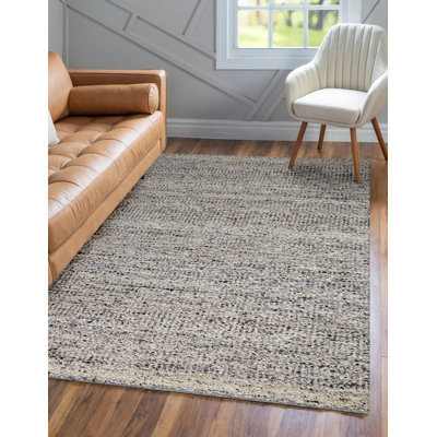 Tapis performance noué à la main Darcy - gris - 10 pi x 14 pi