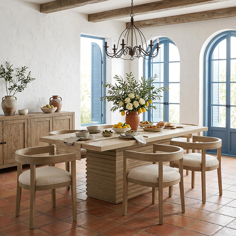 Ensemble de salle à manger 7 pièces avec fauteuils rembourrés Avelin