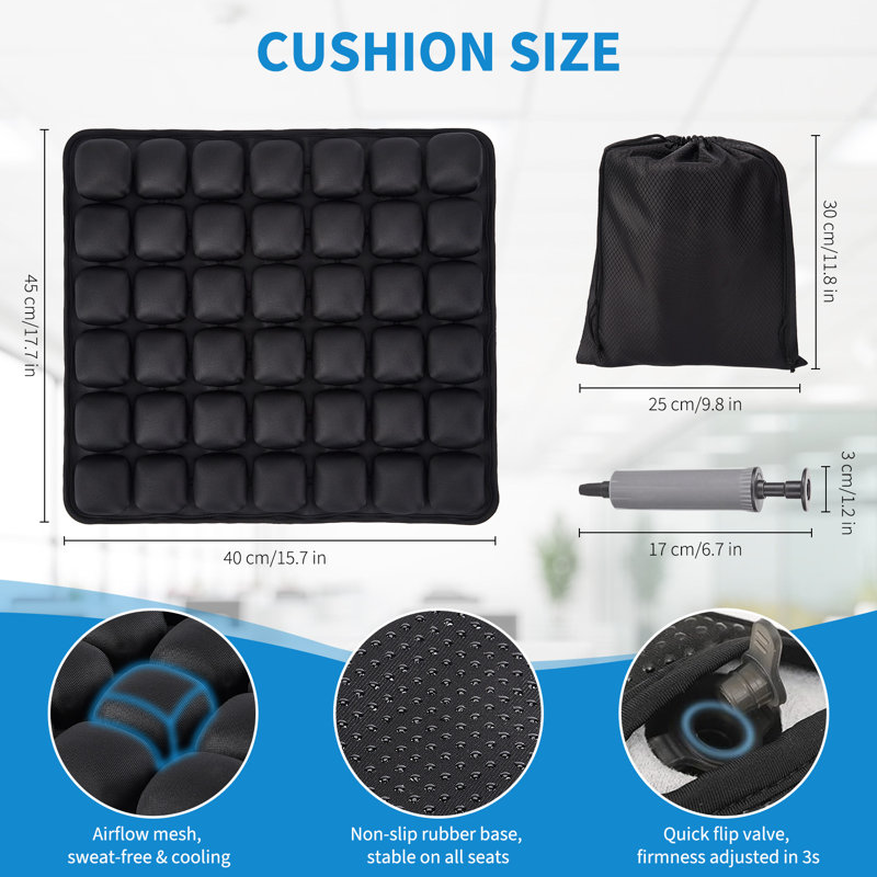 Coussin de siège gonflable respirant en Lycra TPU, coussin de décompression pour fauteuils roulants
