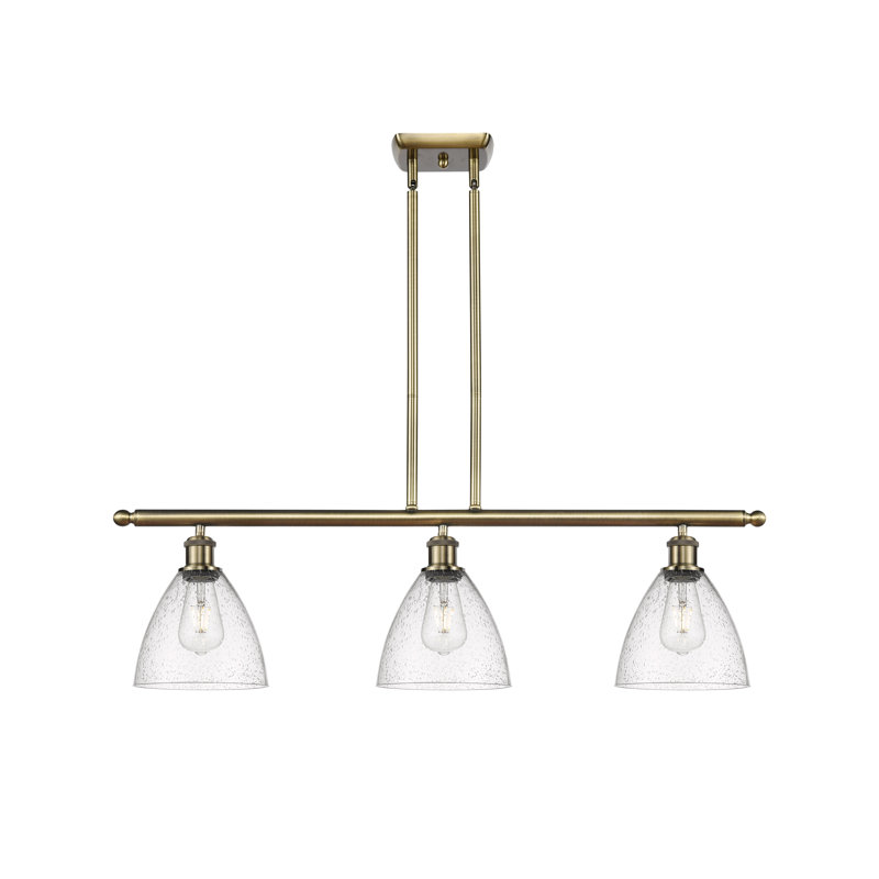 Amren 3 - Light Kitchen Island Pendant, Antique Brass, 43.75" H x 36" W x 7.5" D, No Bulb Included