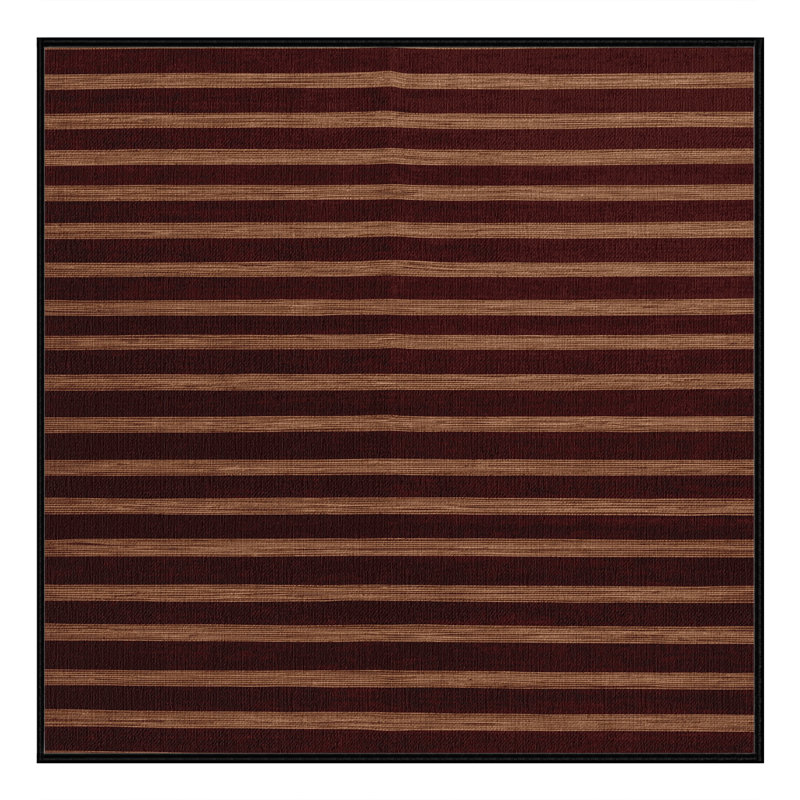 Tapis noir à rayures horizontales lavable à la machine, Carré 3 pi