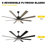 72" Modern Black Ceiling Fan with LED Light Kit and Remote, 6-Speed Quiet DC Motor, Reversible Ceiling Fan for Large Living Rooms-508995820