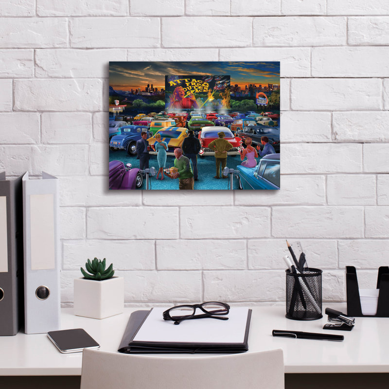 «Drive In» par Bigelow, illustrations sur toile, H 12 po x l 16 po x P 0,75 po