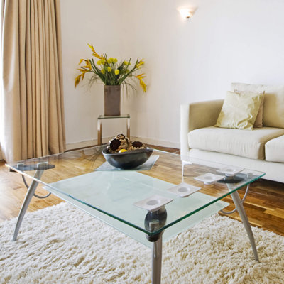 Tempered Glass Table Top 30 Inch Square Beveled Edge Clear Surface 1/2 Inch Thick for Home Office or Outdoor Furniture by Fab Glass and Mirror