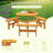 6-Person Circular Outdoor Wooden Picnic Table for Patio, Backyard, Garden, DIY w/ 3 Built-in Benches, 1720lb Capacity - Brown-524439663-513360701