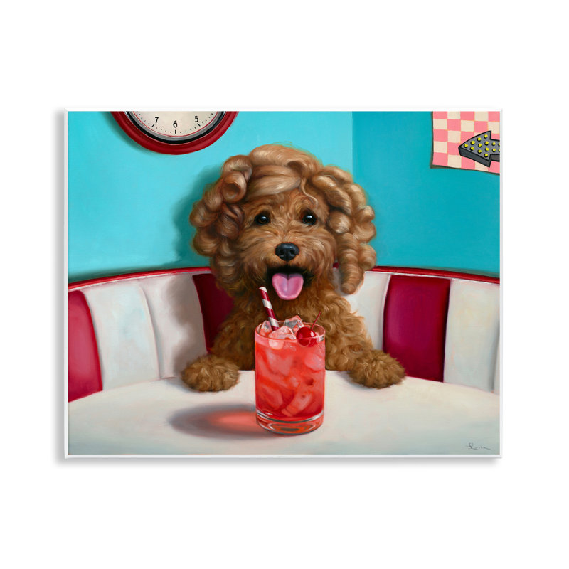 «Dog at Diner with Drink», art mural par Lucia Heffernan