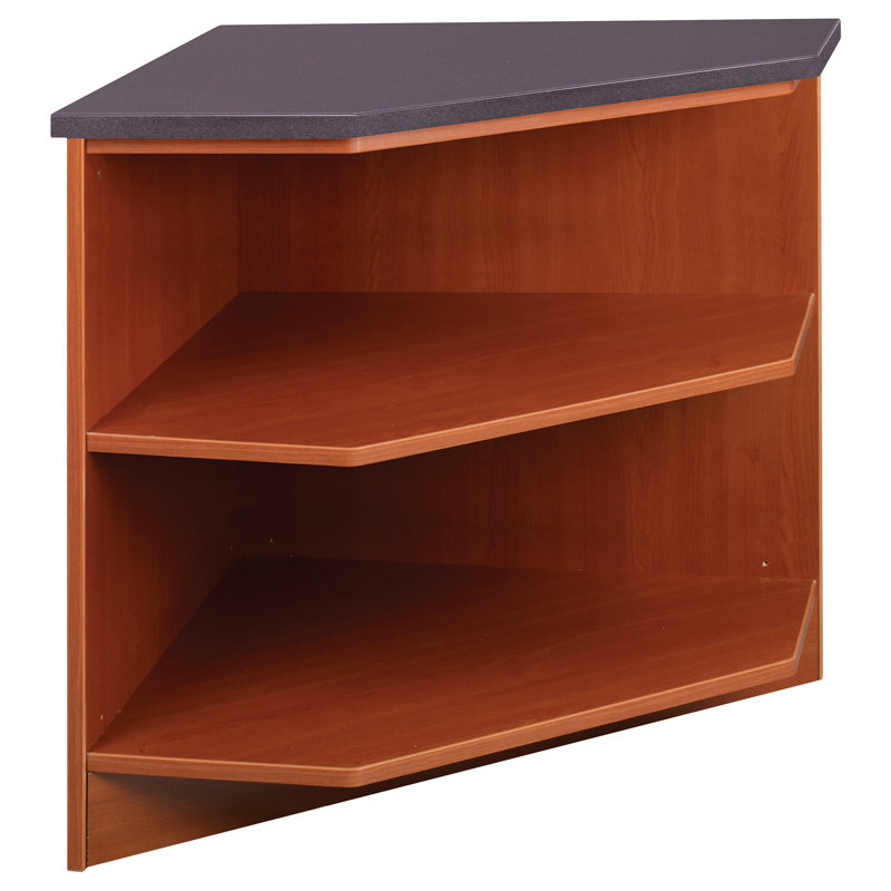 Bibliothèque de coin extérieur 2 tablettes, Chêne moyen