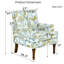 Chaise d'appoint florale avec garniture cloutée et pieds en bois massif | Fauteuil de chambre rembourré | Fauteuil de ferme traditionnel pour salon, chambre à coucher ou coin lecture-1923985755